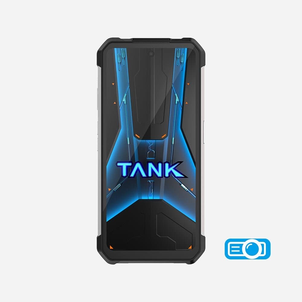 8849 Tank 2 Pro, the ARK COMMAND rugged phone with built-in projector, front view.